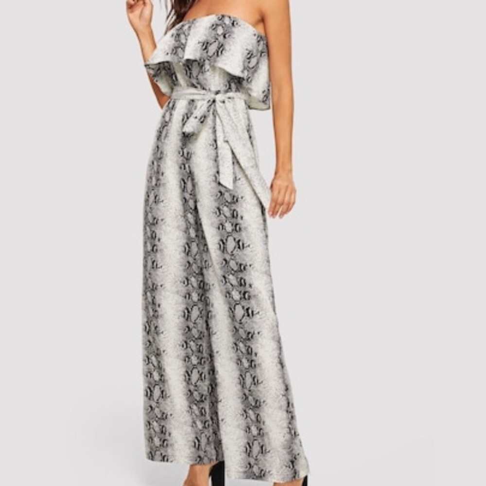 Poly Snakeskin Tube Jumpsuit - Picture 4 of 8